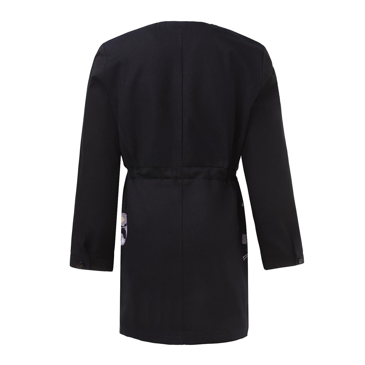 Little Black Dress with Floral Embroidery-2