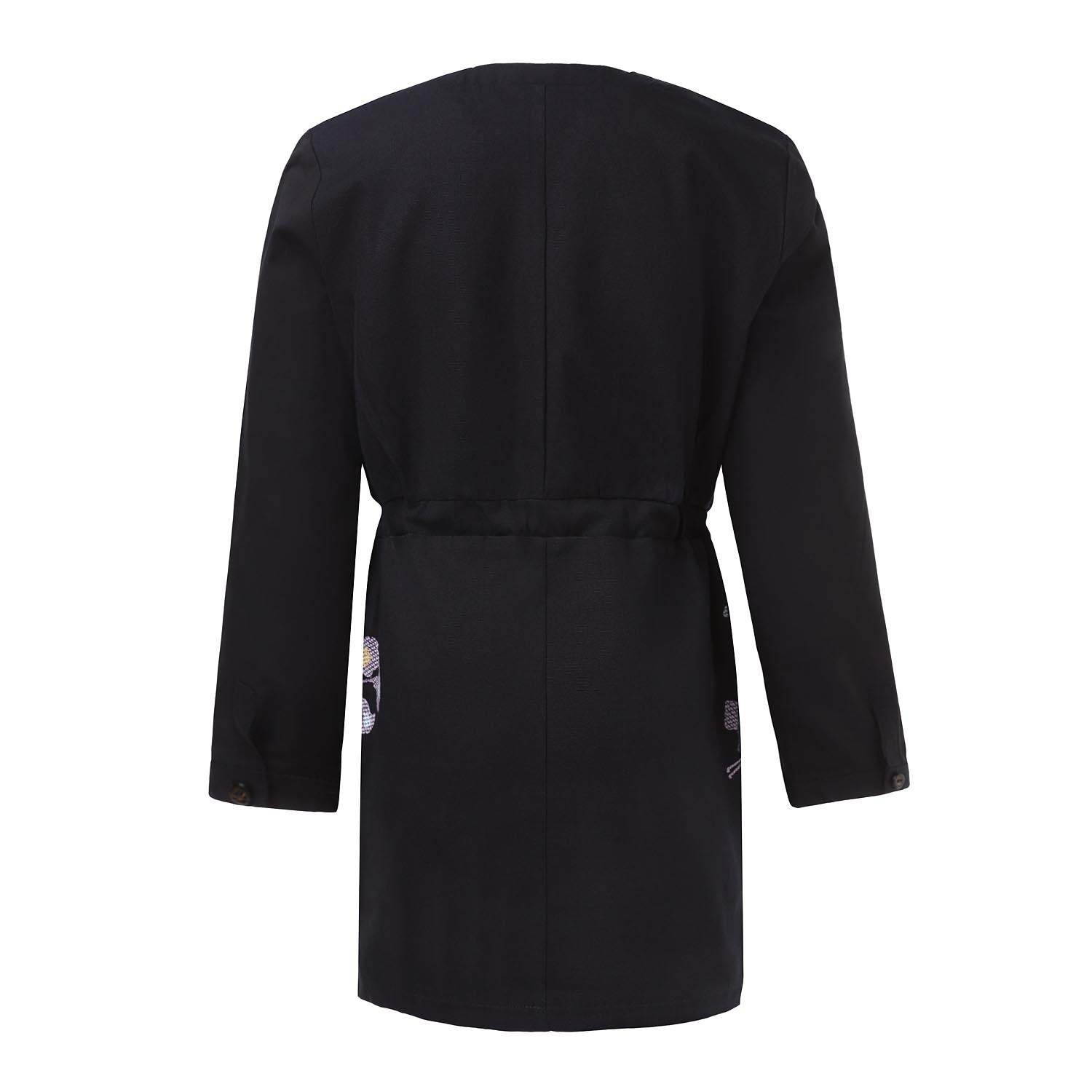 Little Black Dress with Floral Embroidery-2