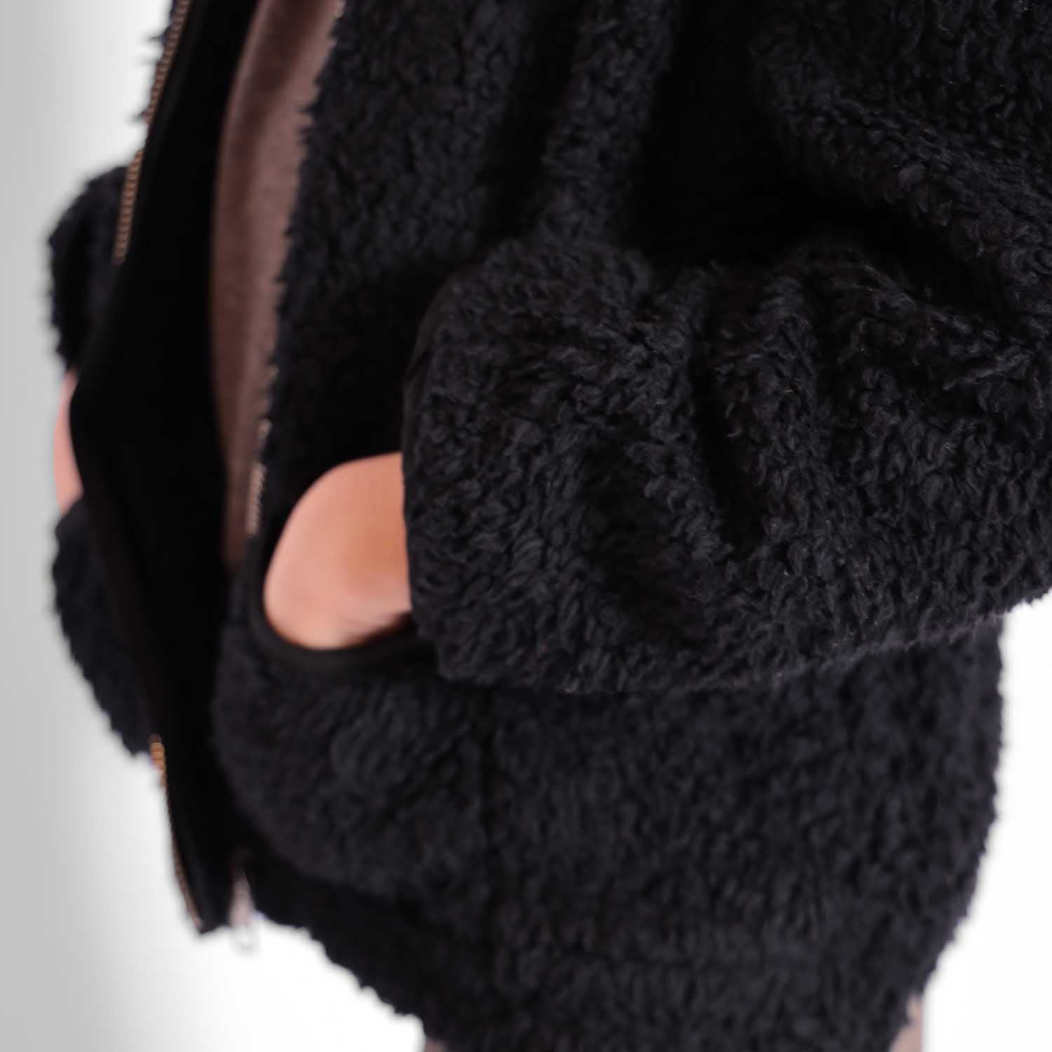 Black Faux Fur Jacket-2