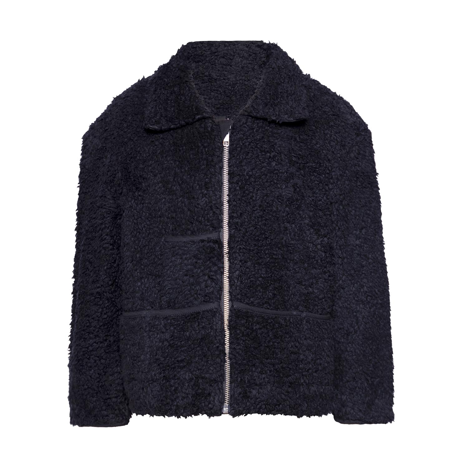 Black Faux Fur Jacket-0