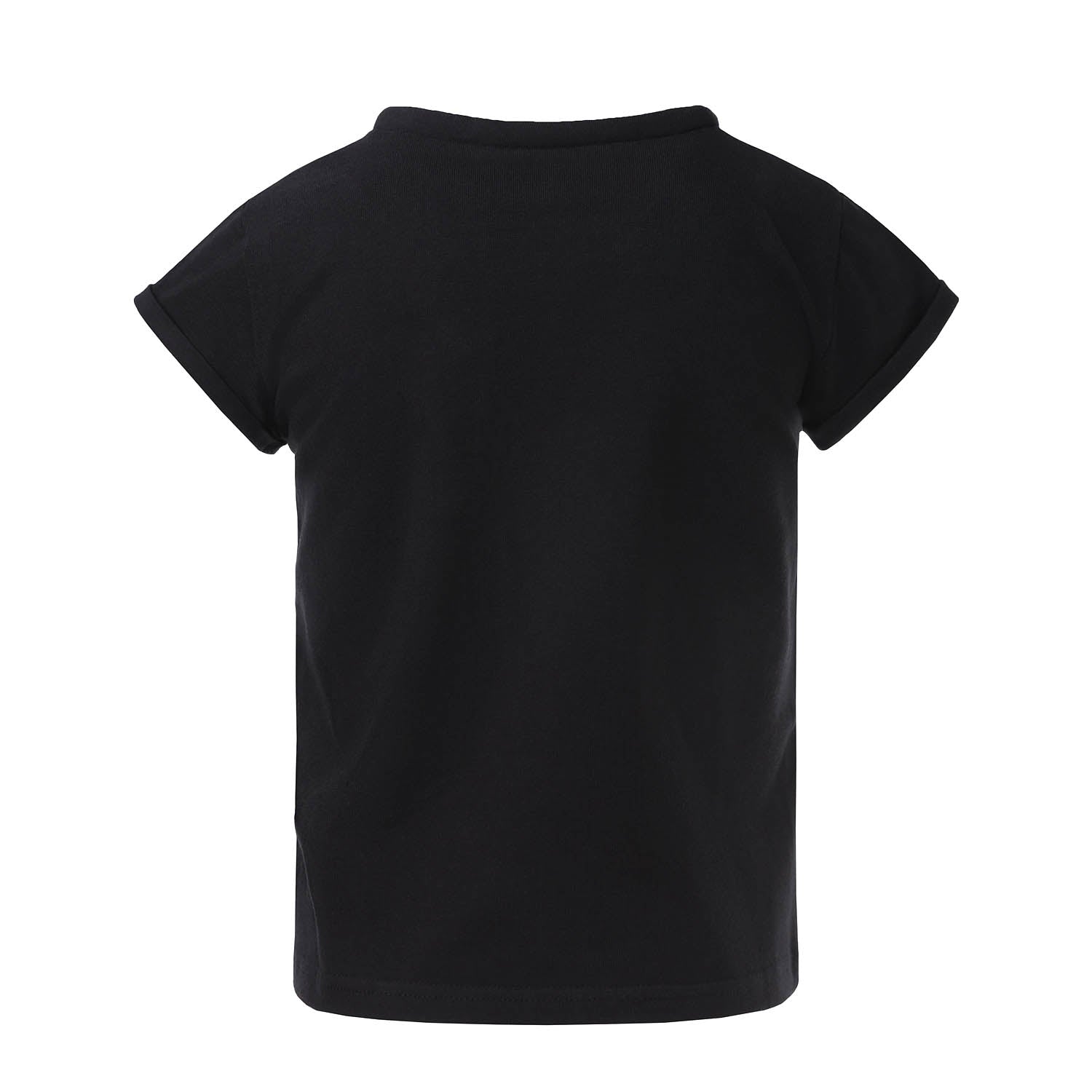 Black T-Shirt with Roll Collar-1