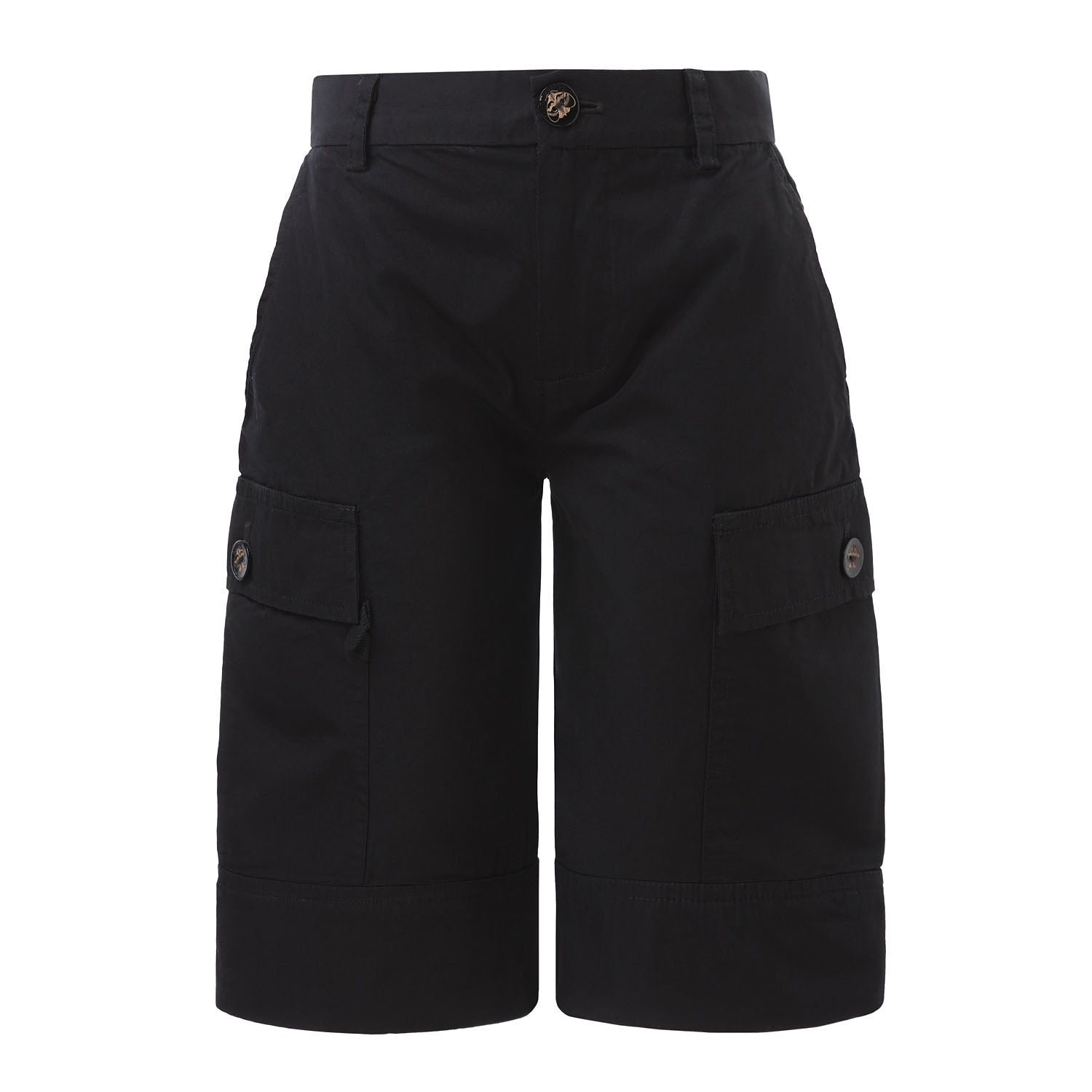 Kids Black Cargo Shorts-1