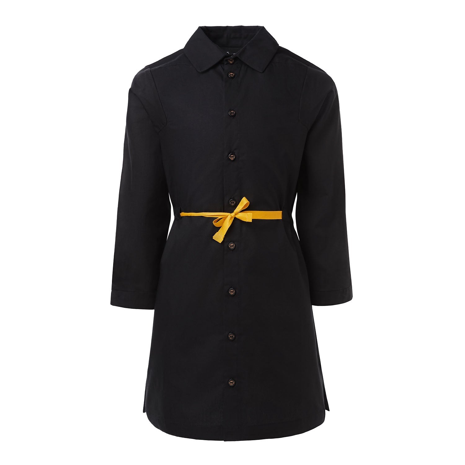 Girls Black Longsleeve Shirt Dress-0