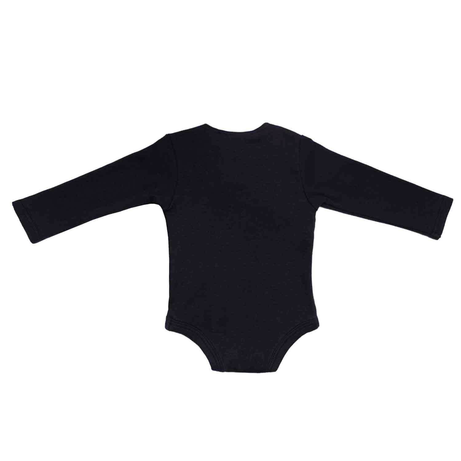 Black Baby Onesie with Velvet Detail-2