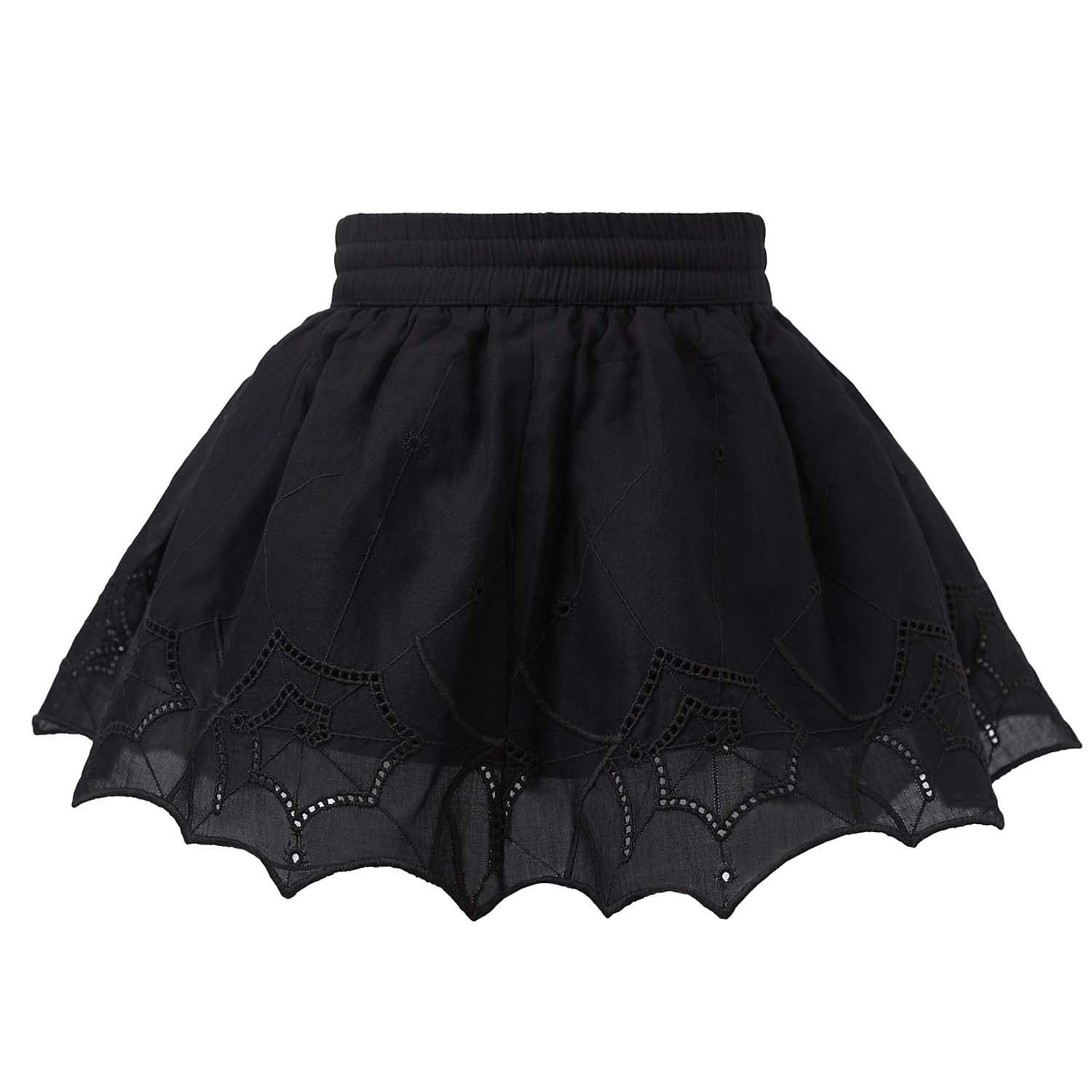Black Spiderweb Lace Skirt-2