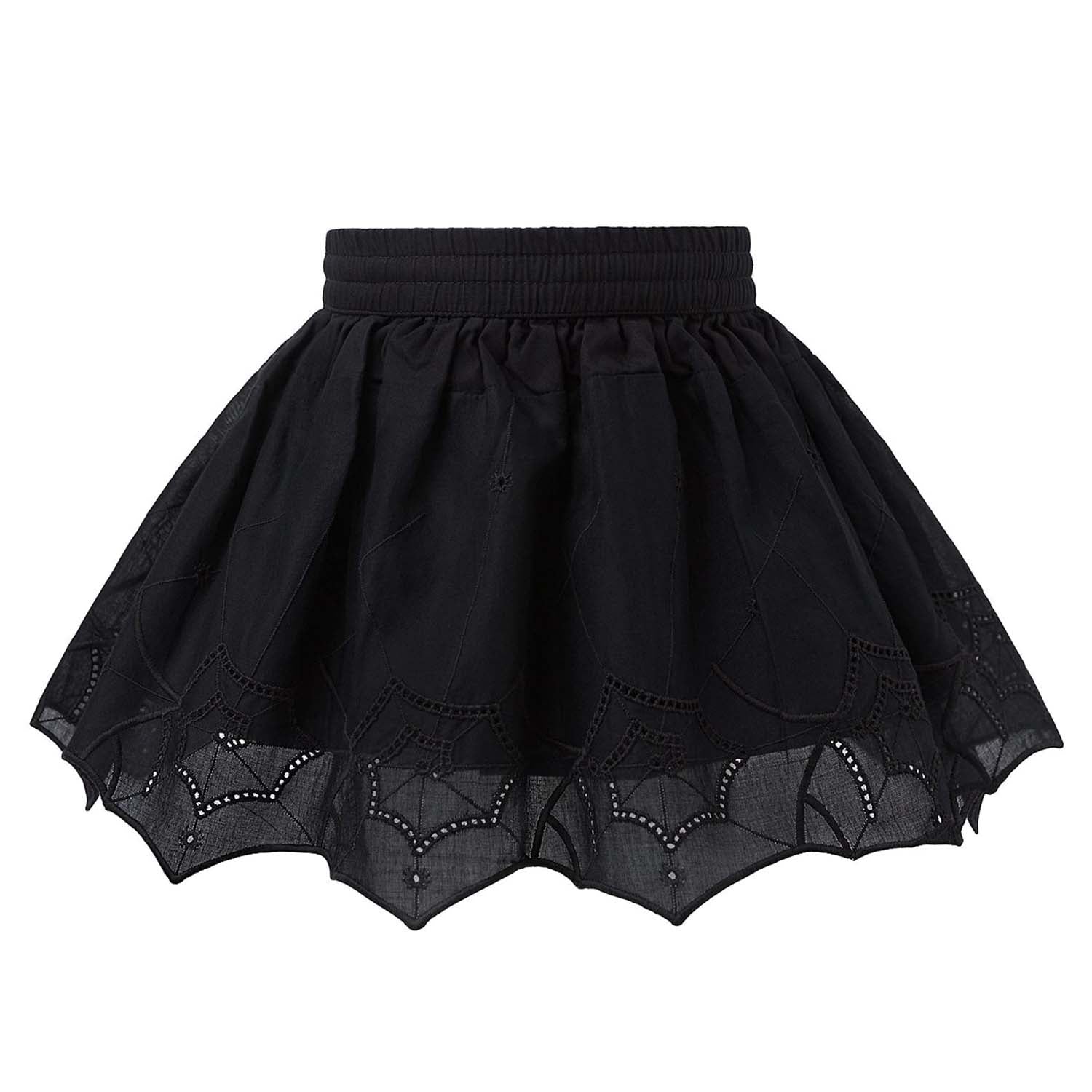 Black Spiderweb Lace Skirt-0