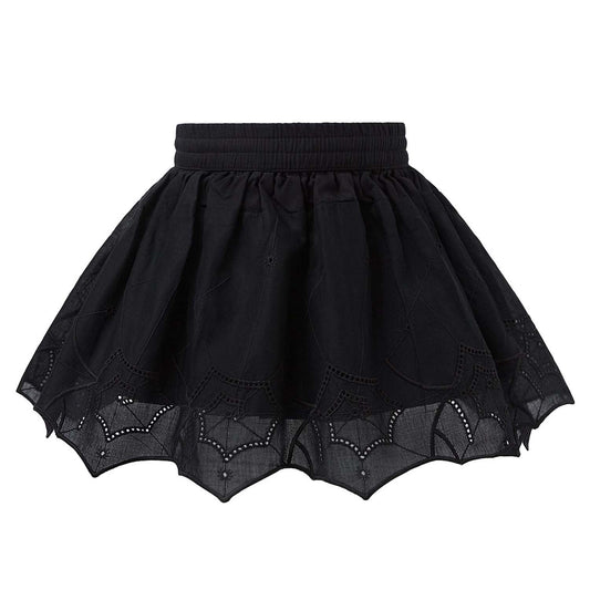 Black Spiderweb Lace Skirt-0