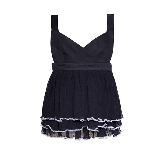Black Ruffle Top-0