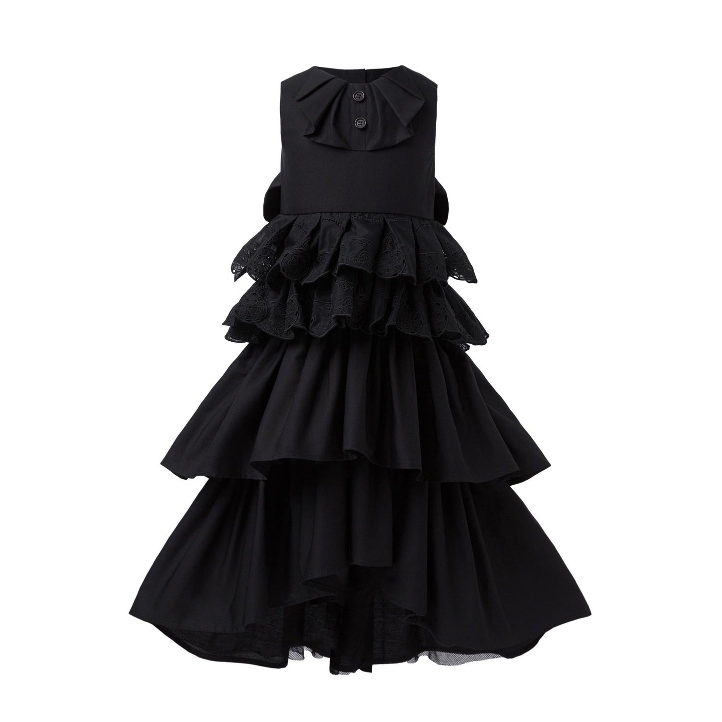 Steampunk Black Lace Dress-0