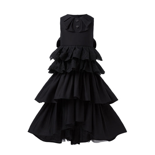 Steampunk Black Lace Dress-0