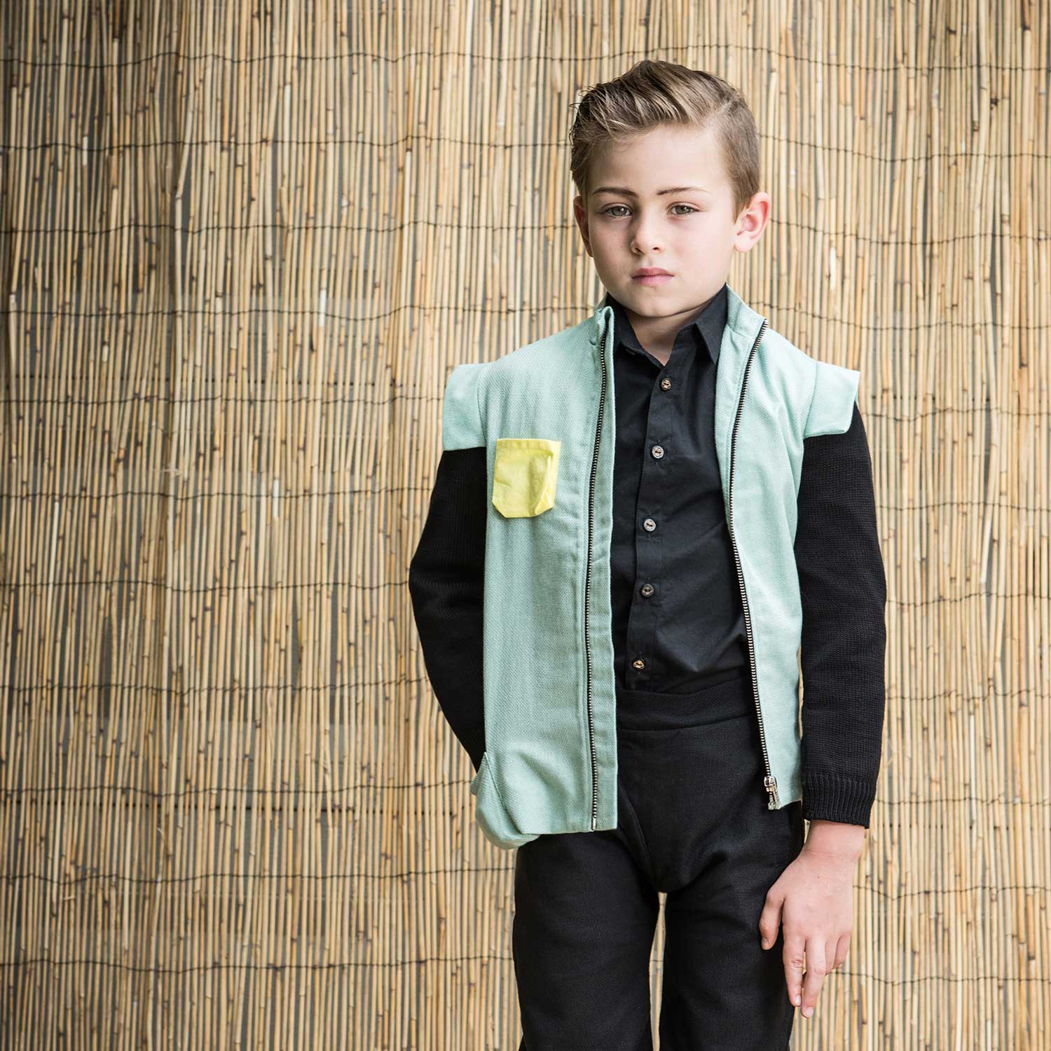 Pirate Jacket Organic Cotton Jacket with Knitted Sleeves-2