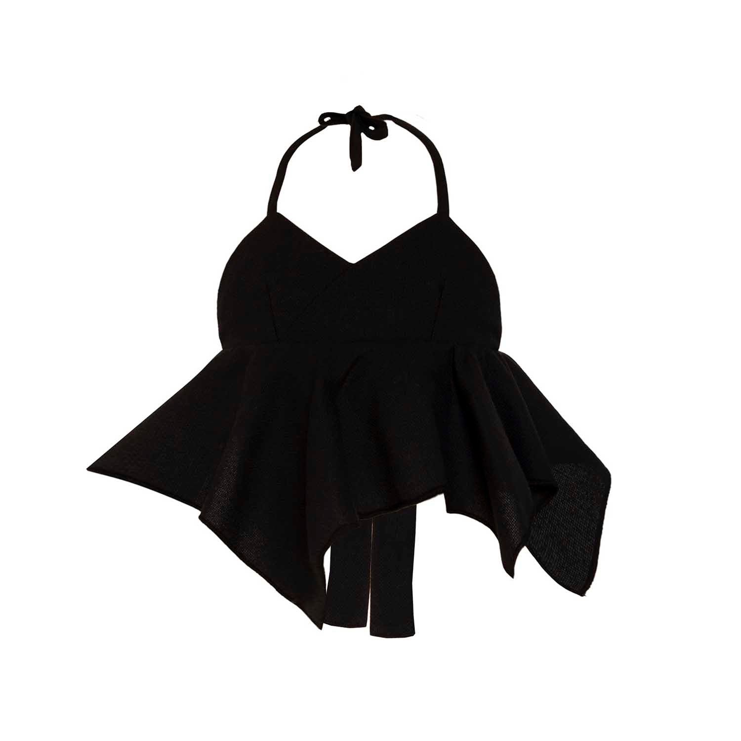 Kids Black Asymmetrical Top-0