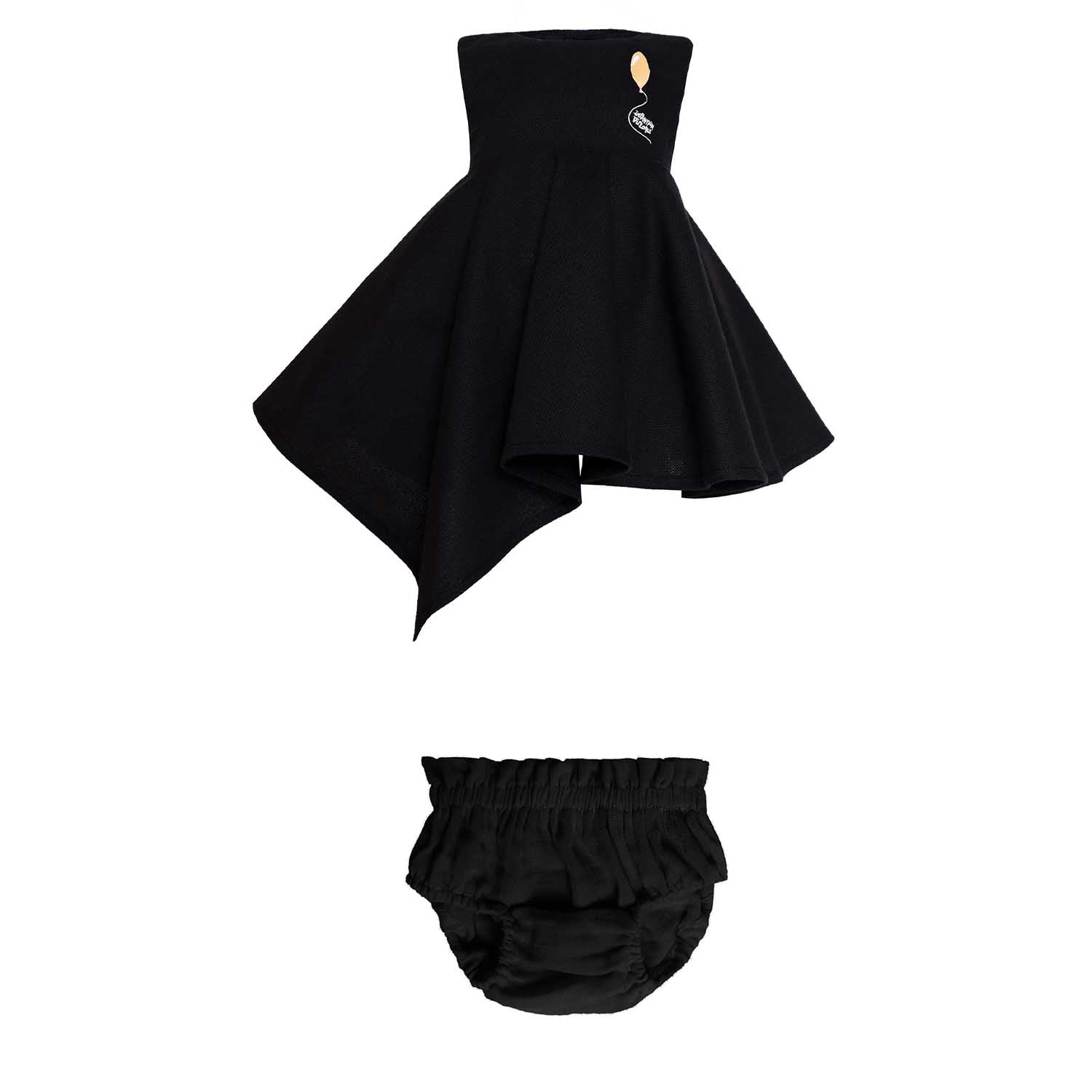 Baby Black Dress and Bloomers Set-0