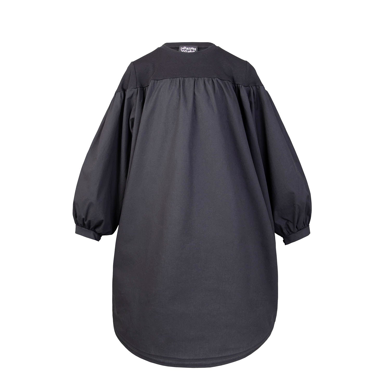 Girls Cotton Black Shirt Dress-0