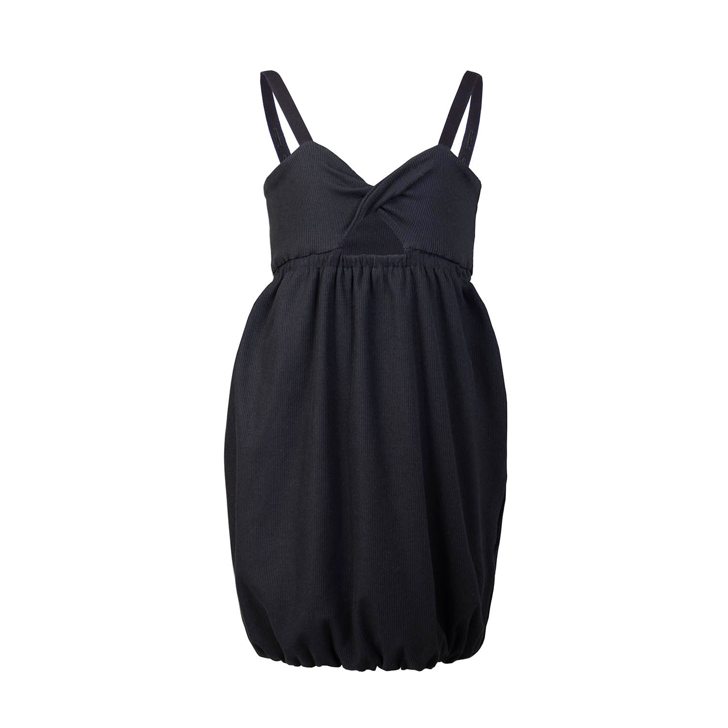 Girls' Black Dress with Straps-0