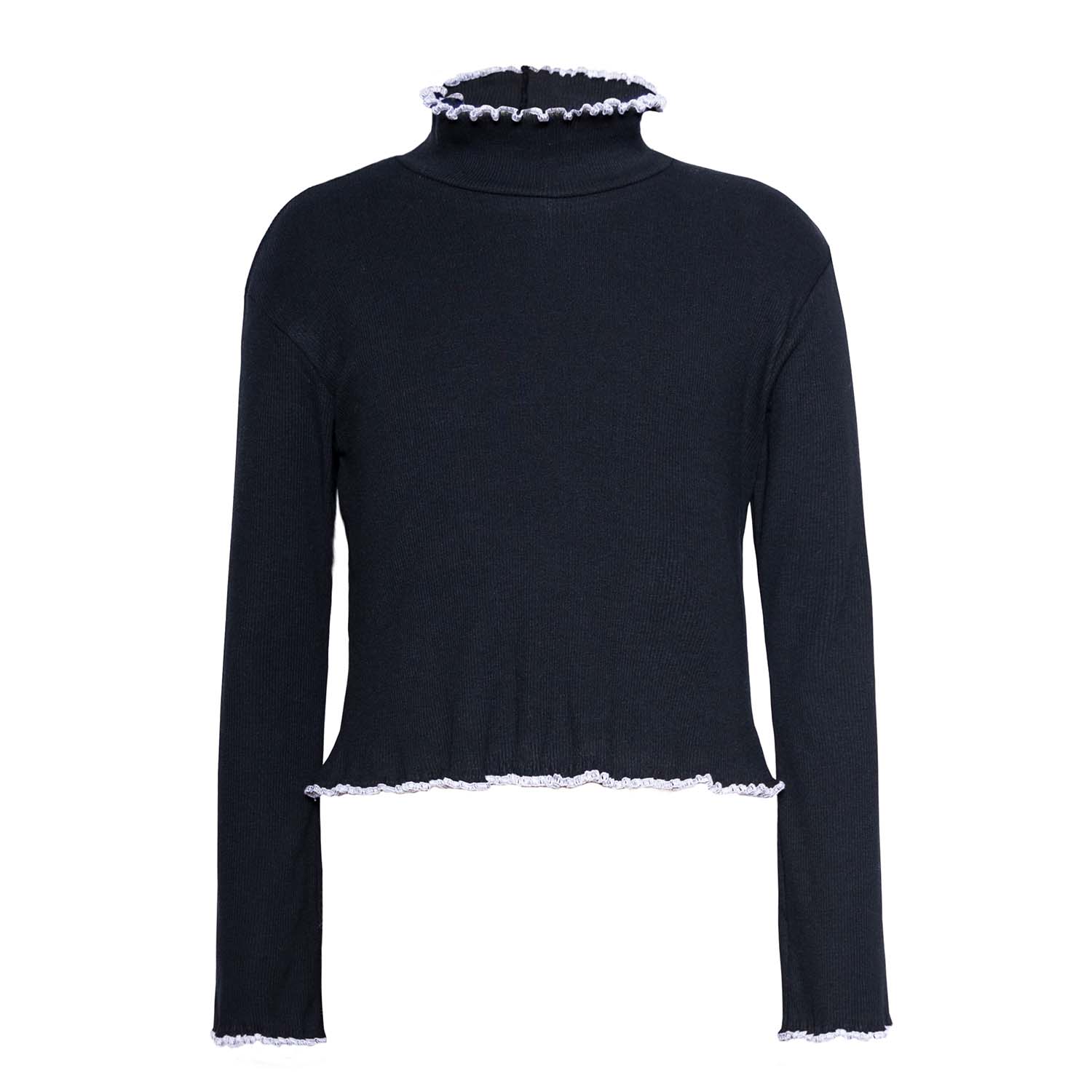 Black Turtleneck Top-0