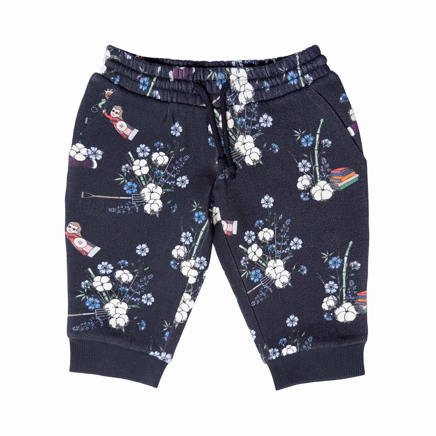 Black Floral Baby Pants-0
