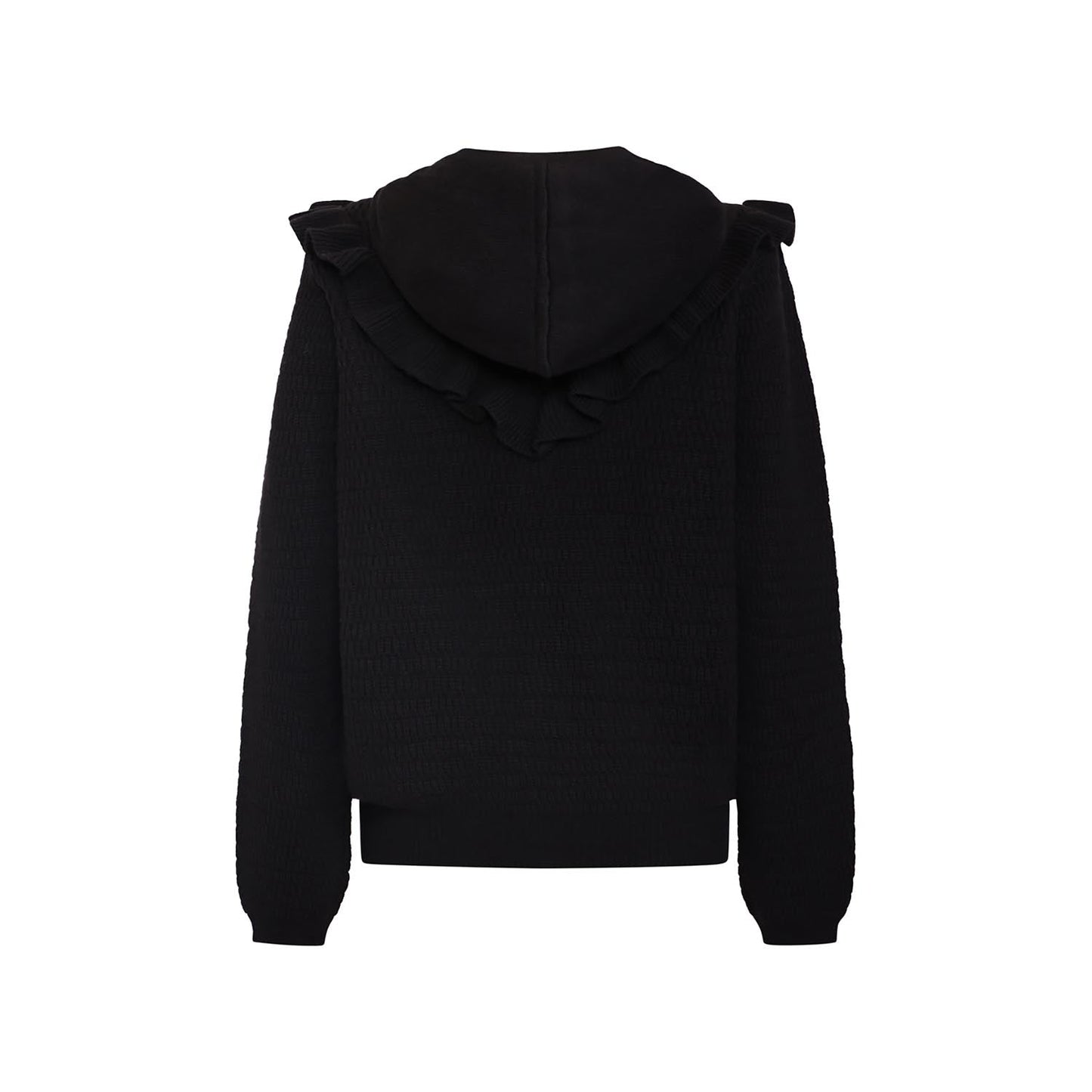 Knitted Kids Hoodie in Black-1
