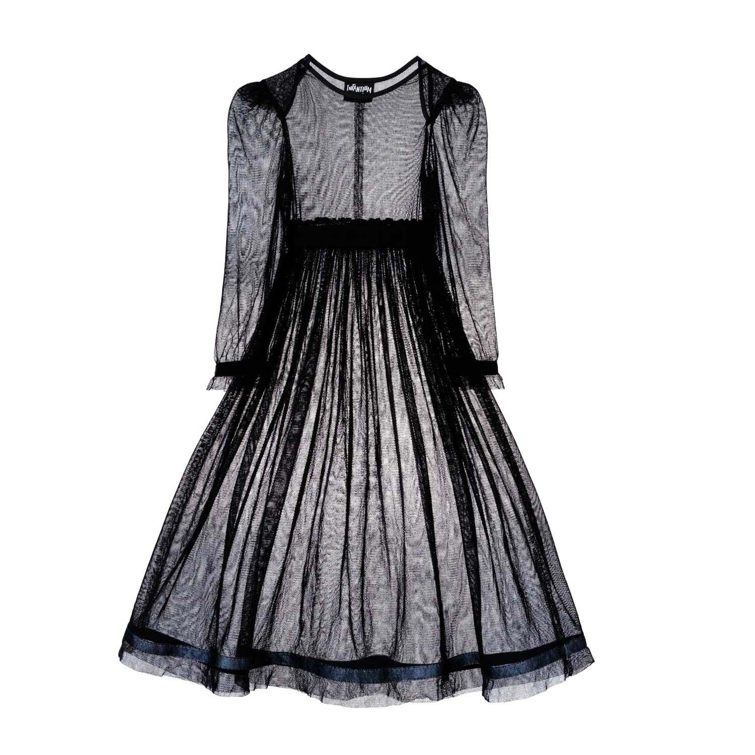 Girls Black Tulle Dress-0
