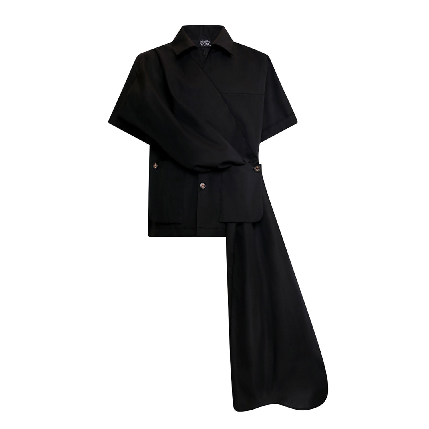 Zero Waste Black Designer Shirt for Boys and Girls-0