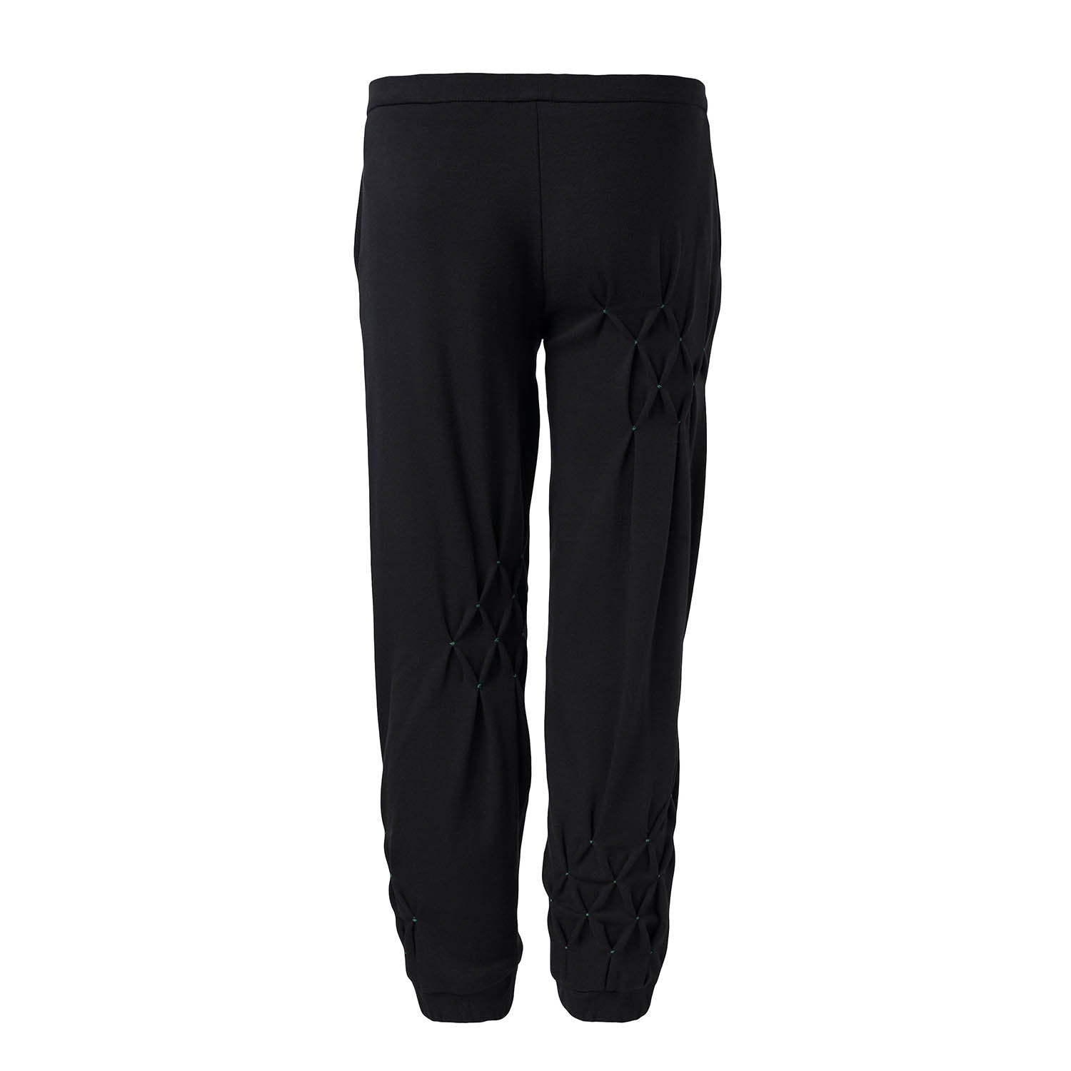 Kids Black Track Pants with Hand Smock-1