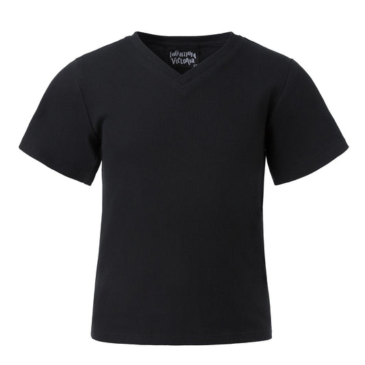 V-Neck Fine Jersey Top-0