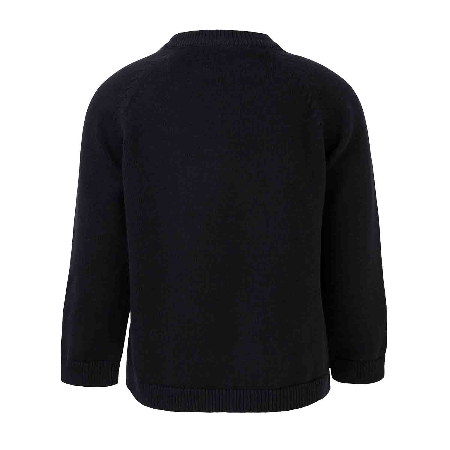 Knitted Baby Black Sweater with Orangutan-1