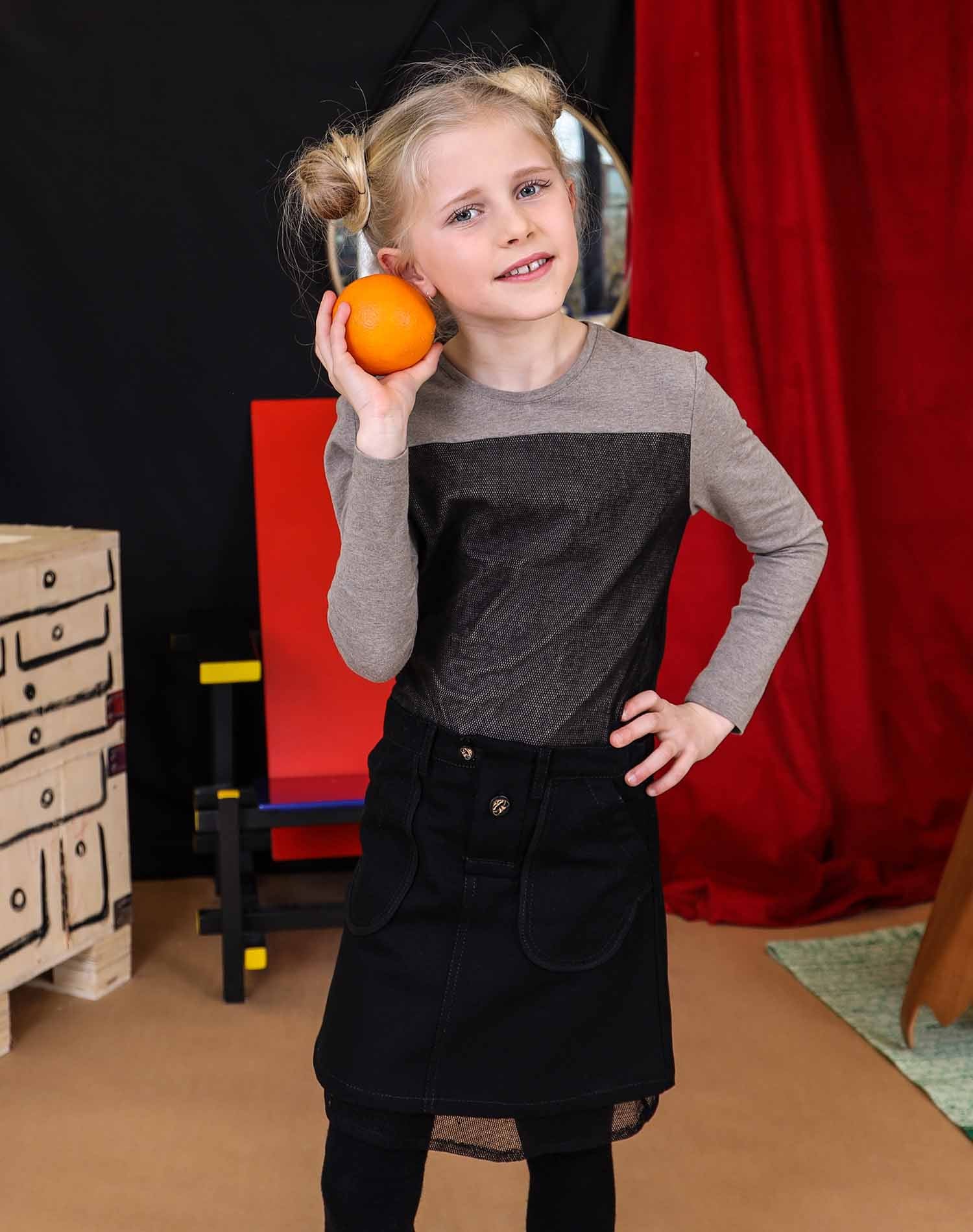 Kids Black Mini Skirt-2