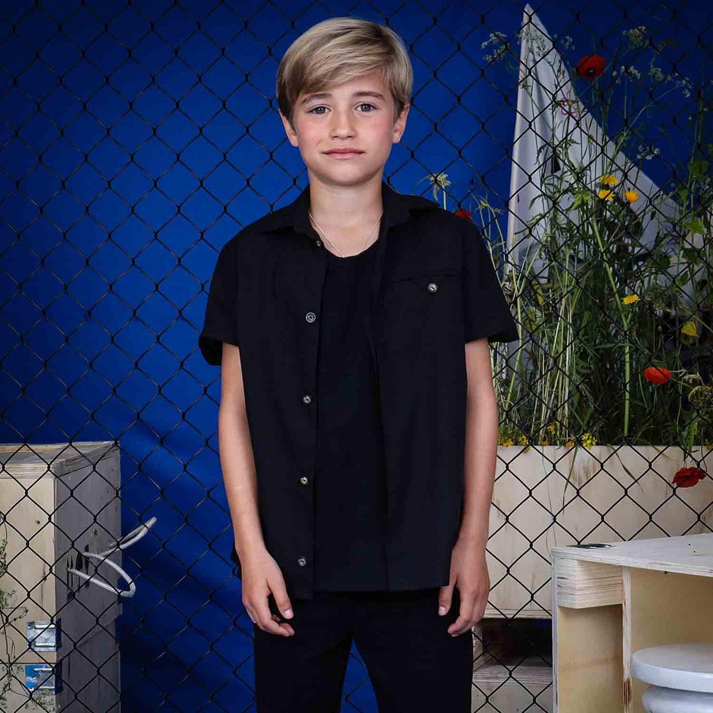 Black Dress Shirt for Kids-3