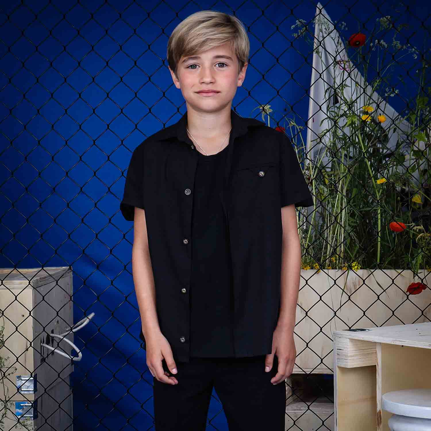 Black Dress Shirt for Kids-3