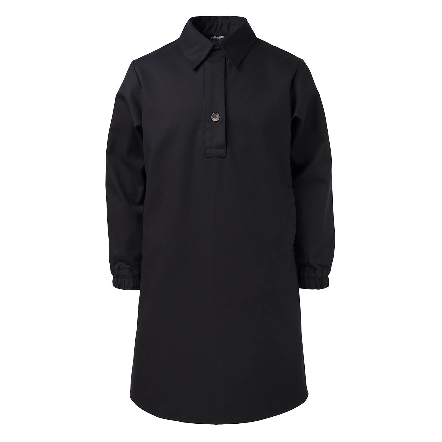 Girls Black Shirt Dress with Panda Embroidery-2