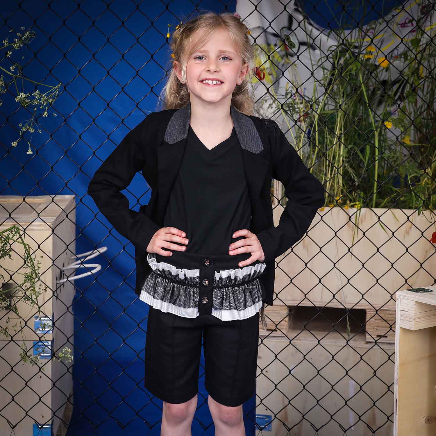 Black Shorts with Ruffles-2