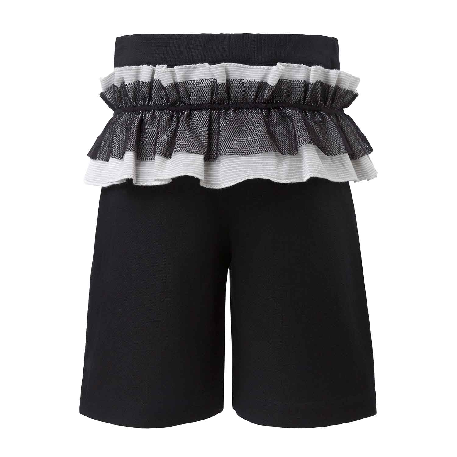 Black Shorts with Ruffles-1