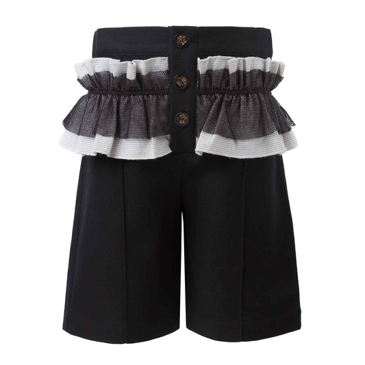 Black Shorts with Ruffles-0