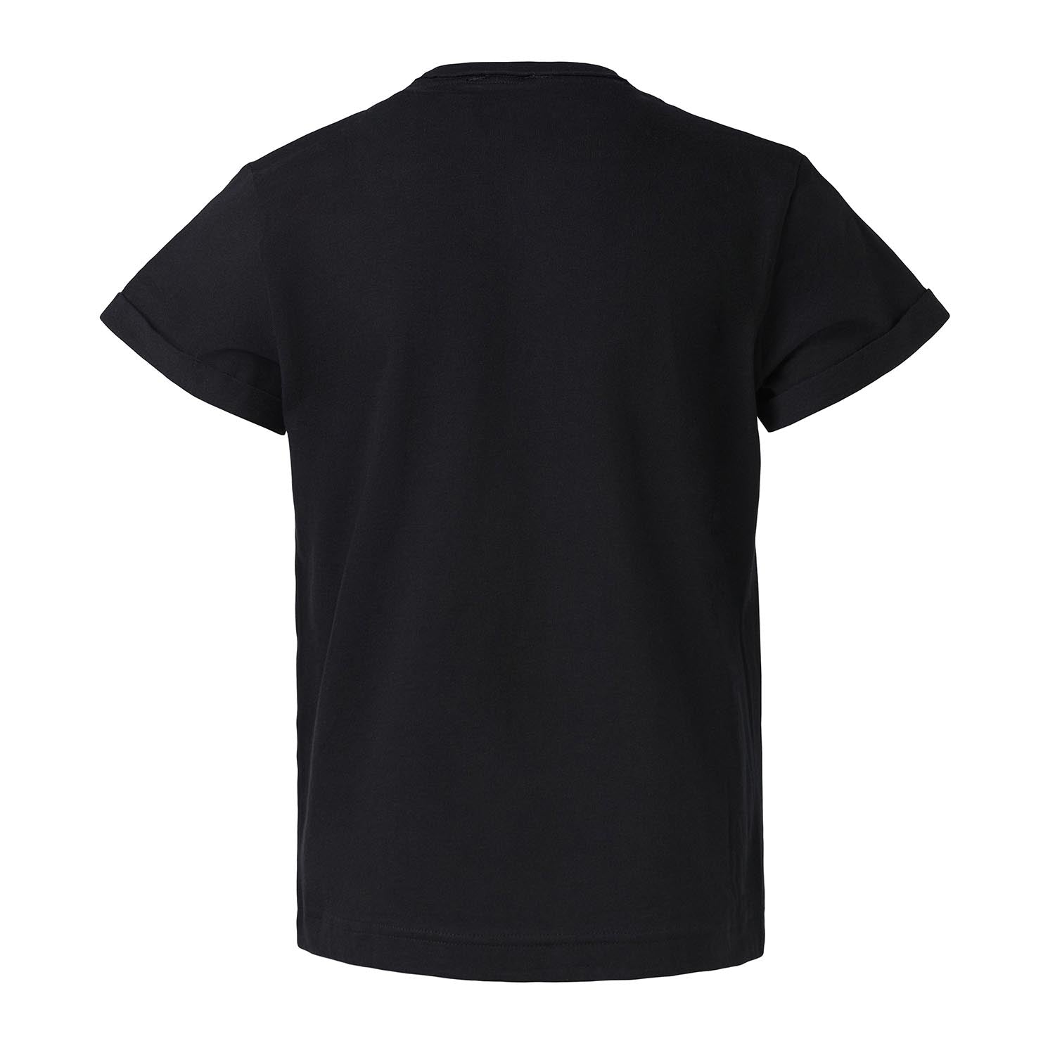 Kids Black T-Shirt with Panda Application-3