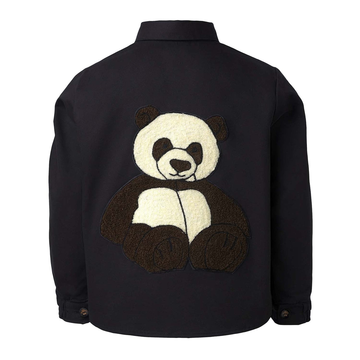 Kids Black Tunic with Panda Embroidery-0