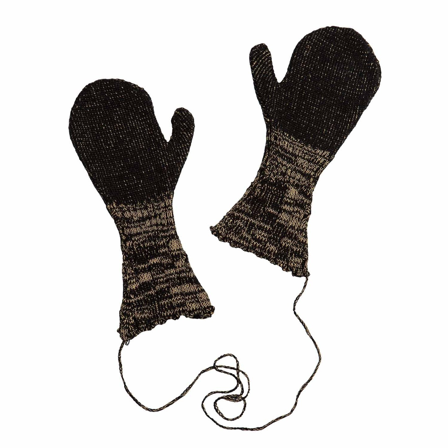 Knitted Black and Yellow Gloves-0