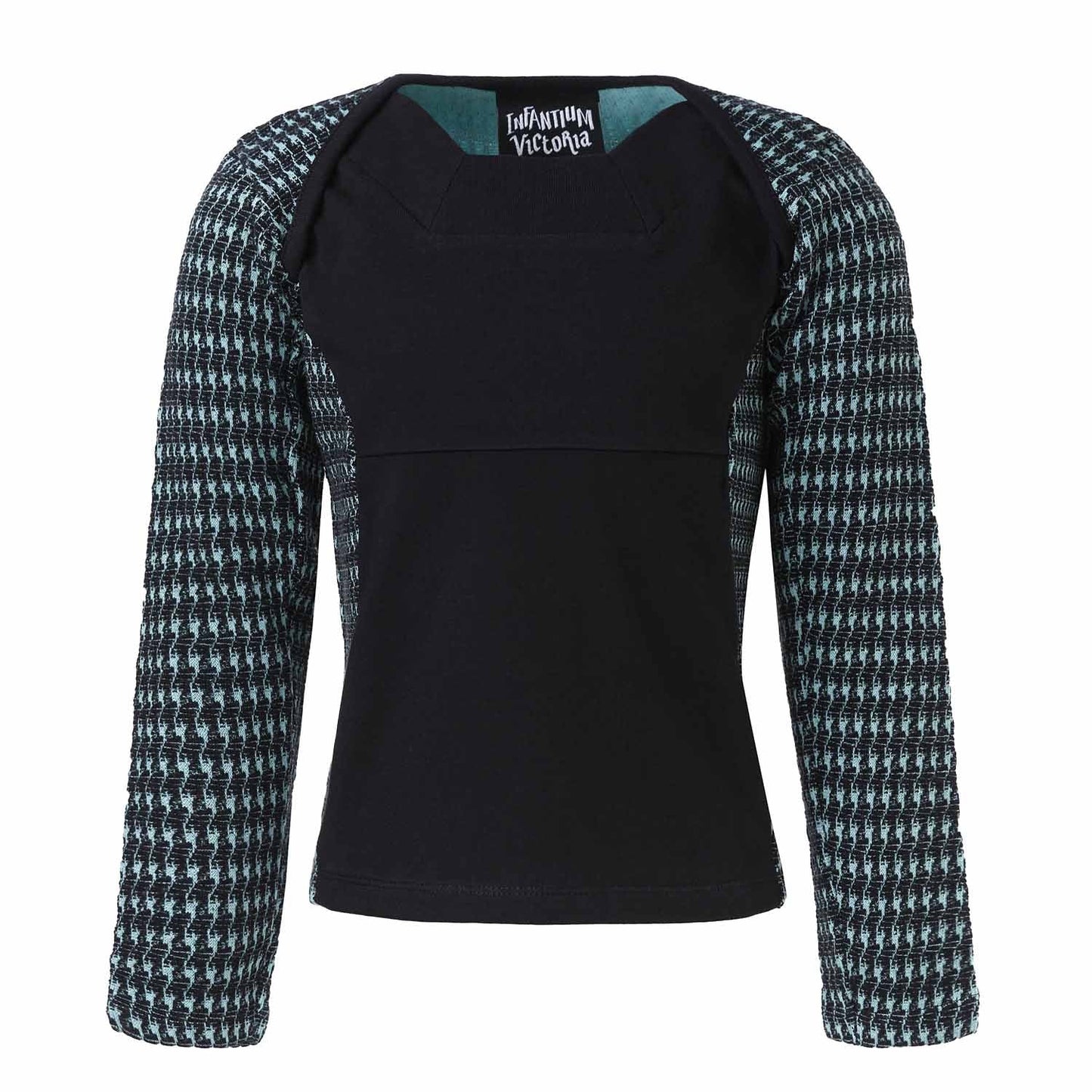 Black and Blue Longsleeve Top-0
