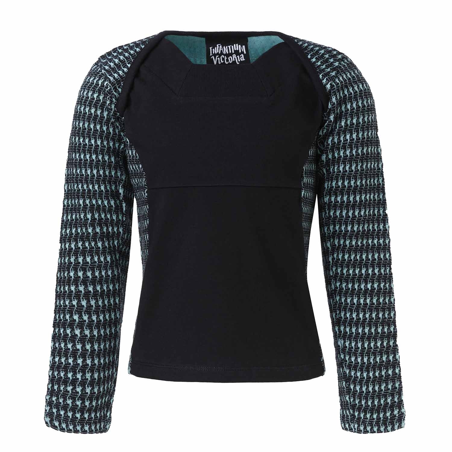 Black and Blue Longsleeve Top-0