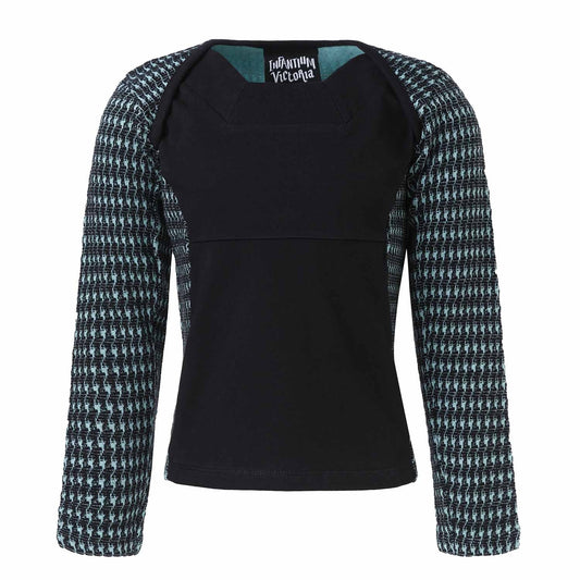 Black and Blue Longsleeve Top-0