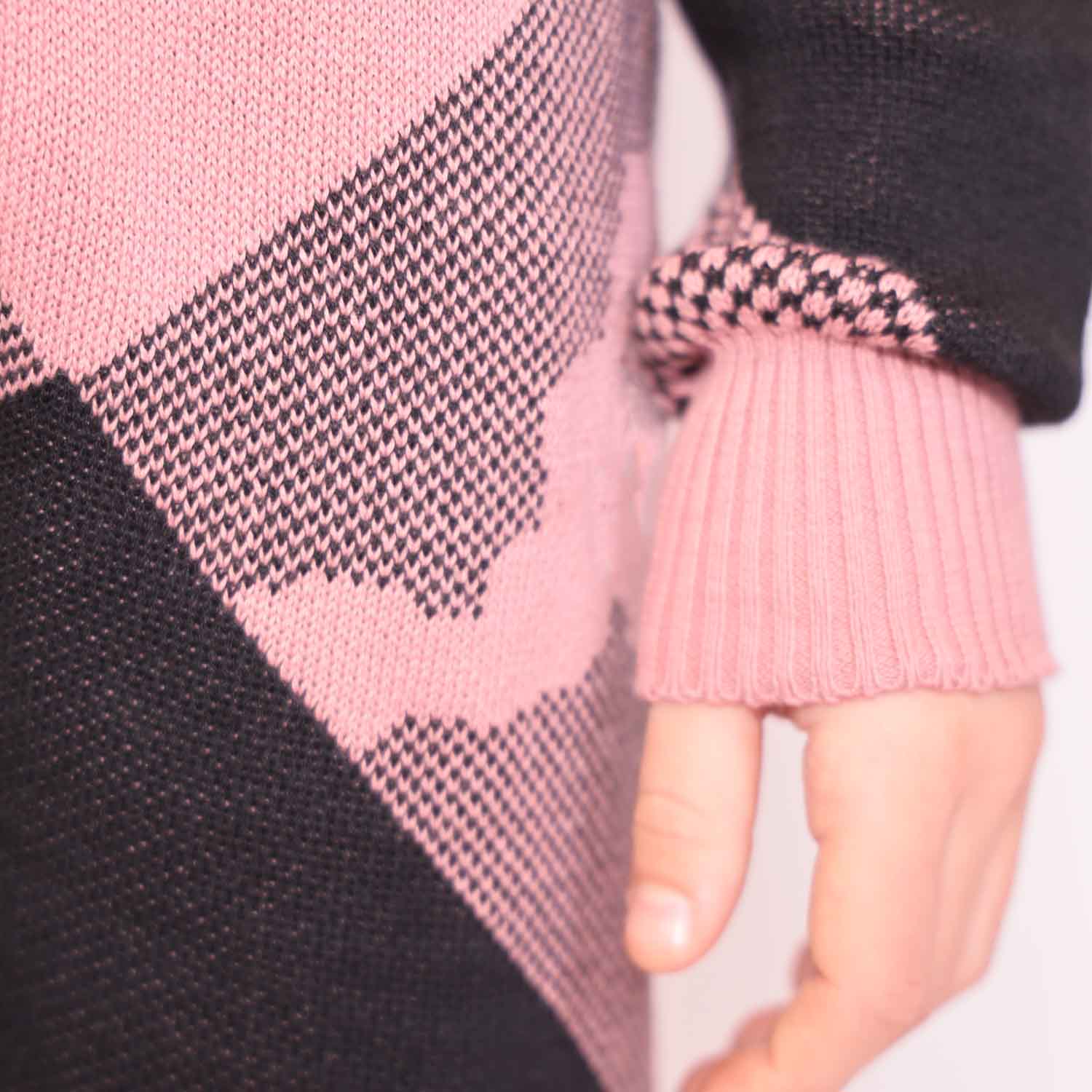 Kids Pink and Black Knit Pants-2