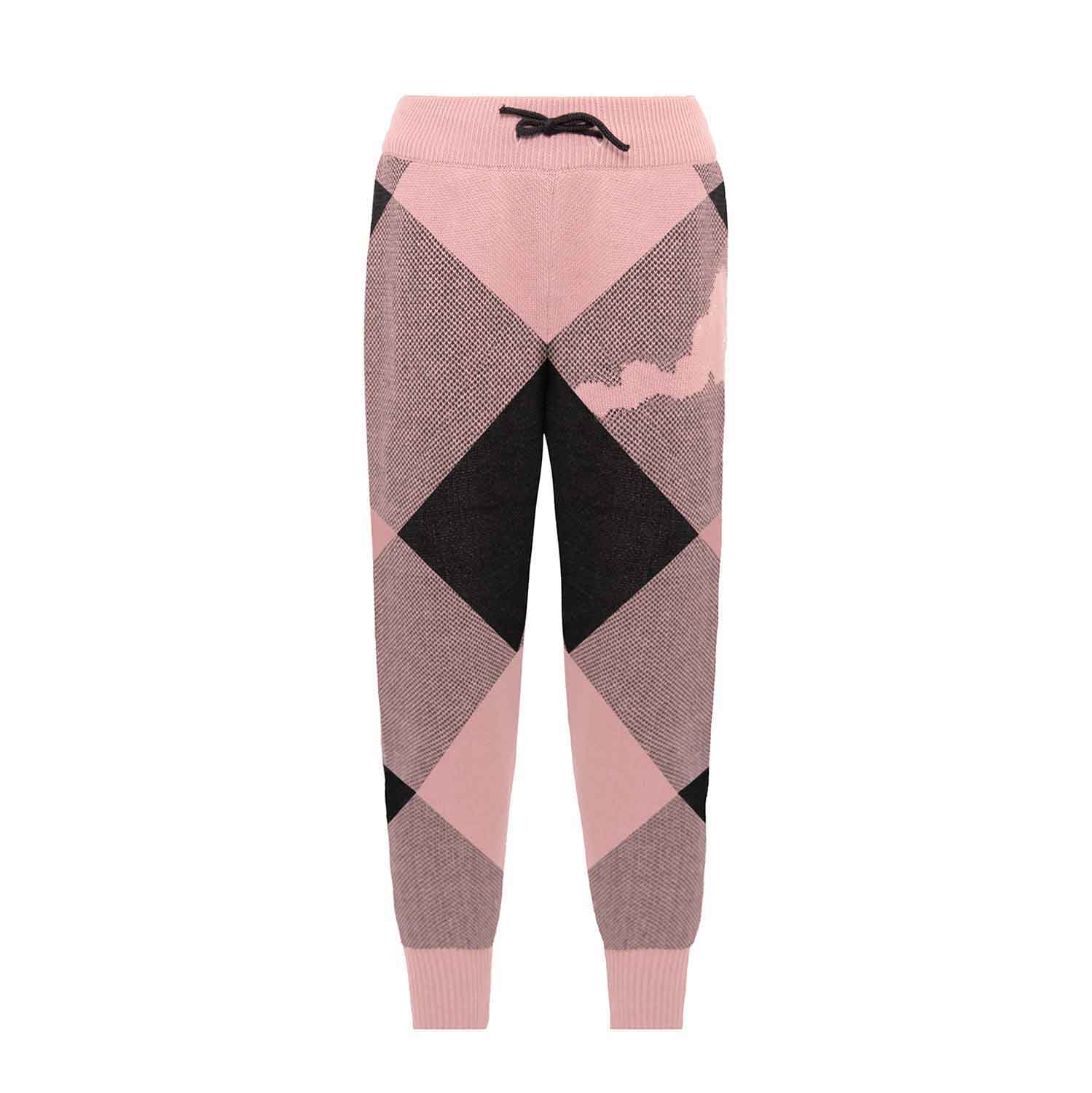 Kids Pink and Black Knit Pants-0