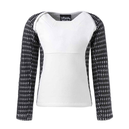 Black and White Lonsleeve Top-0