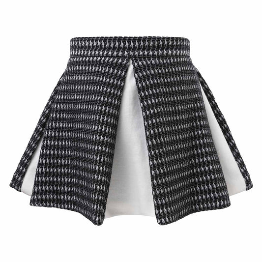 Mini Circle Skirt inBlack and White-0