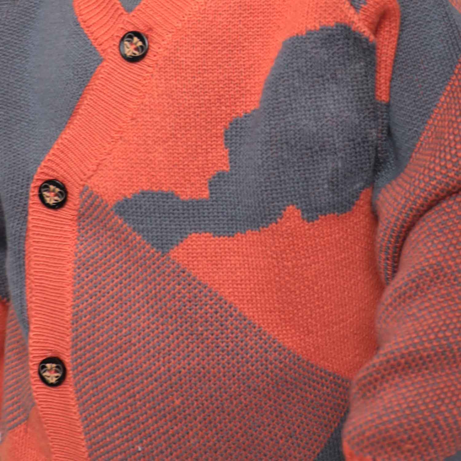 Baby Cardigan in Blue and Orange-2