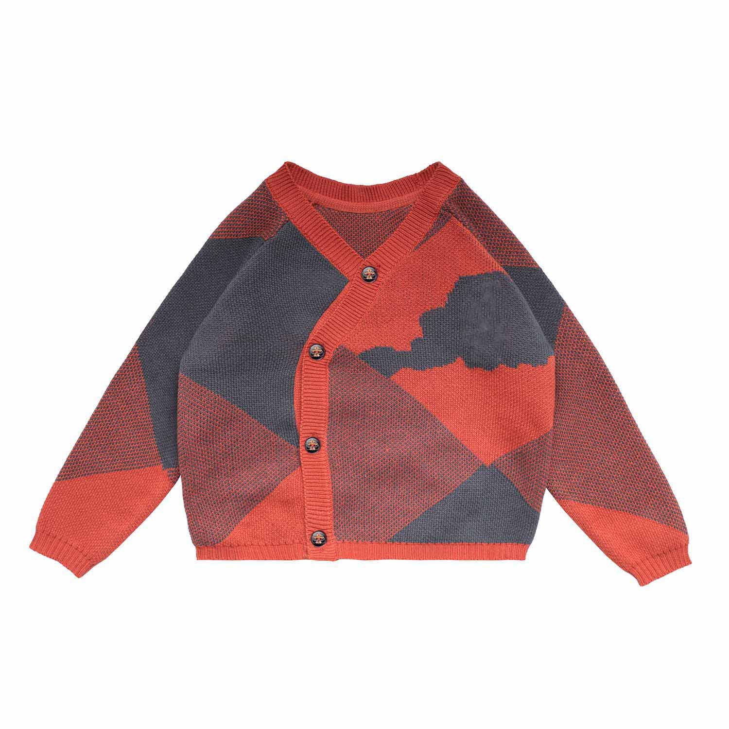 Baby Cardigan in Blue and Orange-0