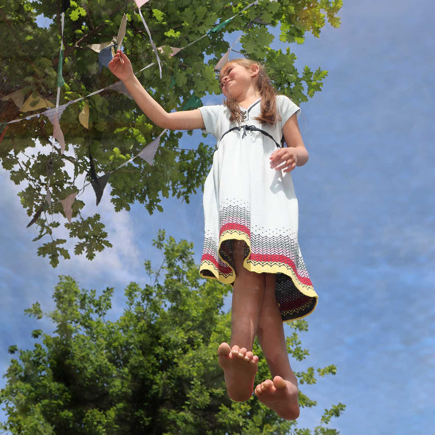 Blue Knitted Spring Dress for Girls-2