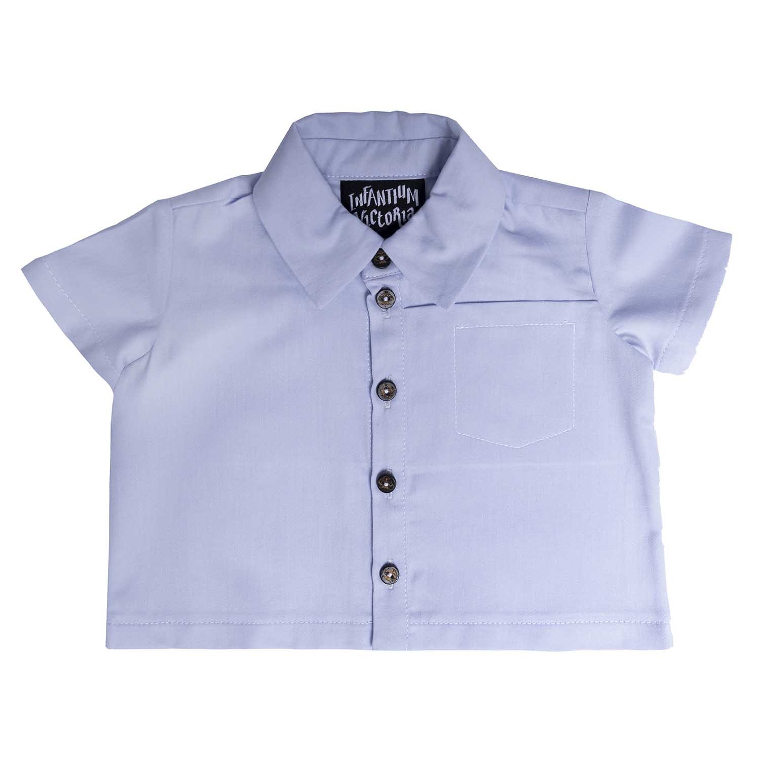 Blue Sateen Baby Shirt-0