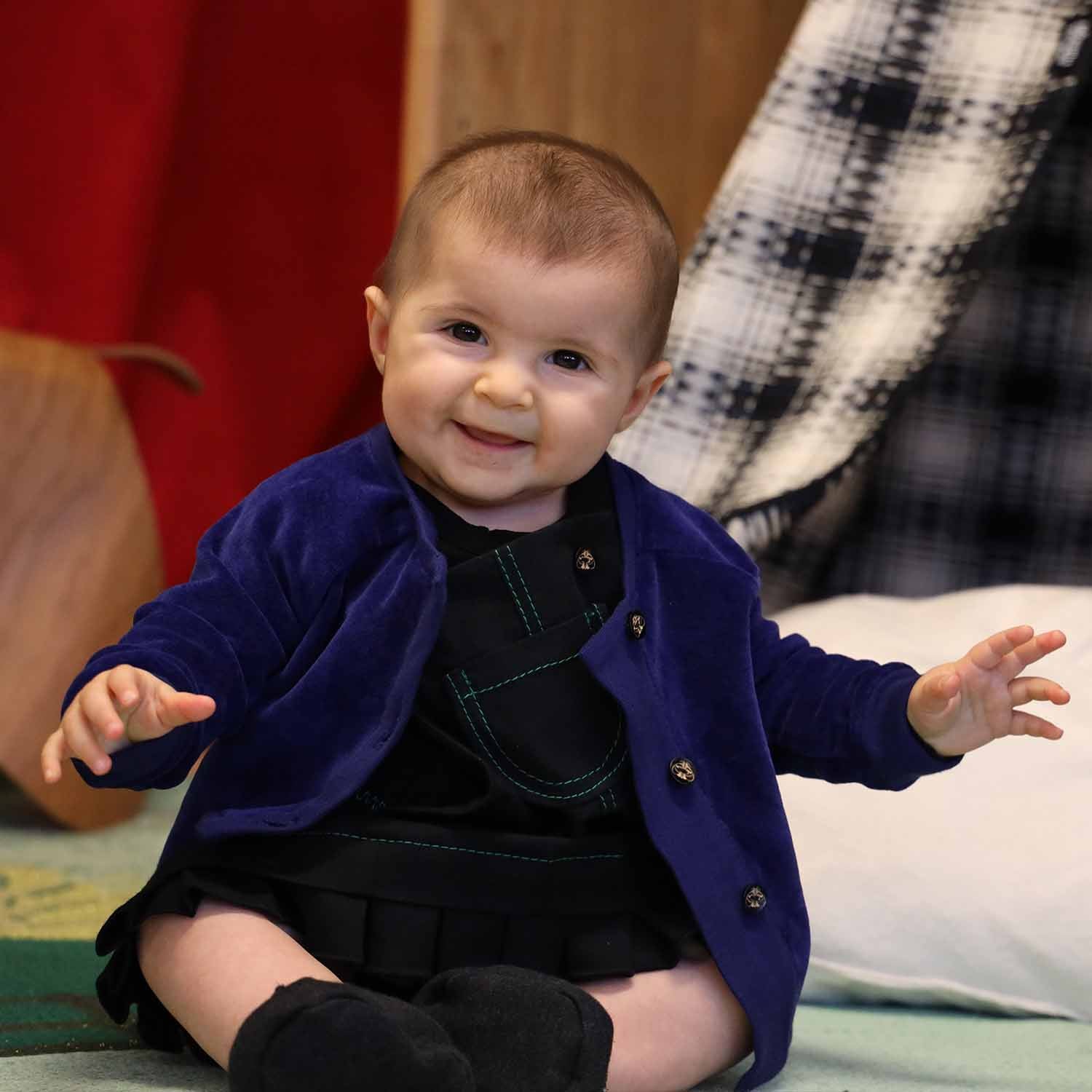 Blue Velvet Baby Jacket-2