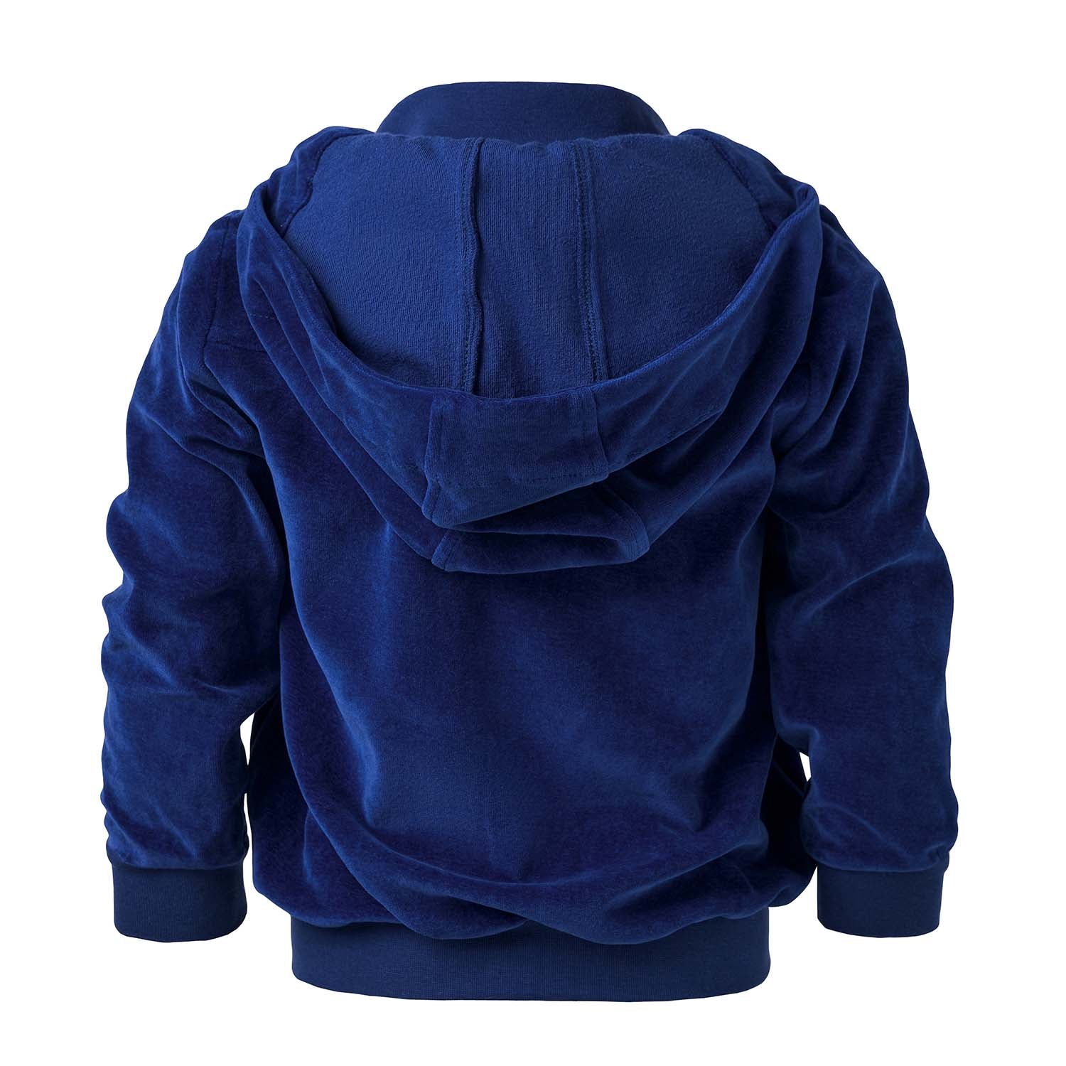 Kids Royal Blue Velvet Hoodie-2